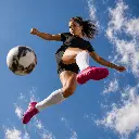 Footballer striking the ball in mid-air with SYLACORE Sport Football insoles
